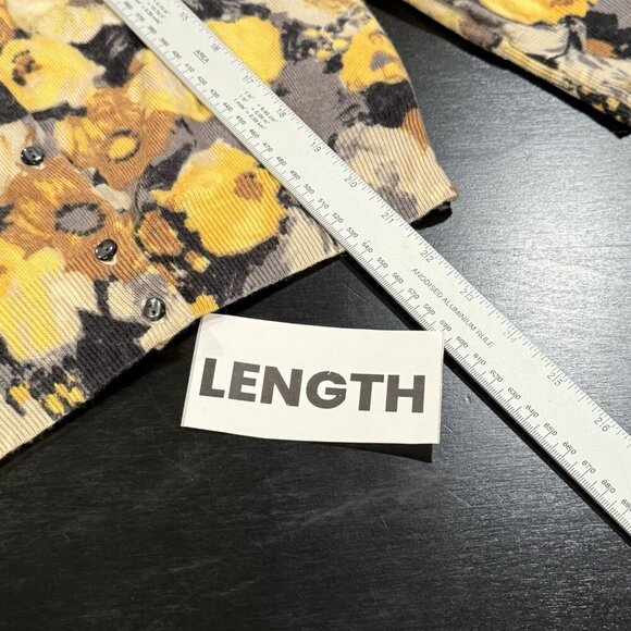 J. Crew Merino Wool Yellow & Camel Floral Lightweight Cardigan Sweater Womens XS - Picture 9 of 9